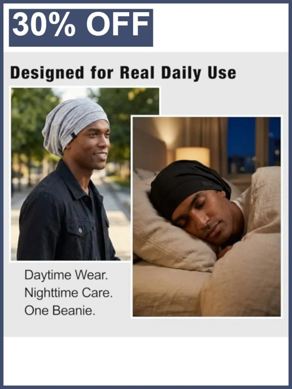 2 Pack Silk Satin Hair Bonnet for Men Adjustable Stay-On Sleep Cap Beanie for